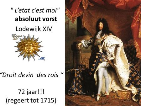  L’etat c’est moi absoluut vorst Lodewijk XIV