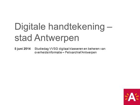 Digitale handtekening – stad Antwerpen
