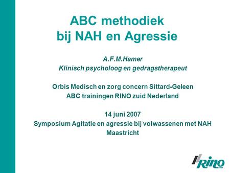 ABC methodiek bij NAH en Agressie