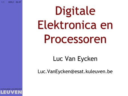Digitale Elektronica en Processoren