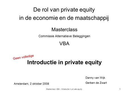 De rol van private equity in de economie en de maatschappij