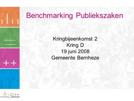 Benchmarking Publiekszaken Kringbijeenkomst 2 Kring D 19 juni 2008 Gemeente Bernheze.