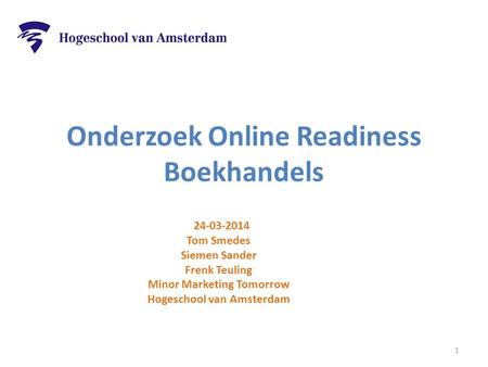 Onderzoek Online Readiness Boekhandels