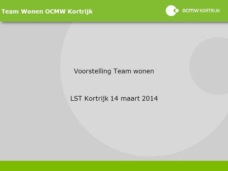 Team Wonen OCMW Kortrijk