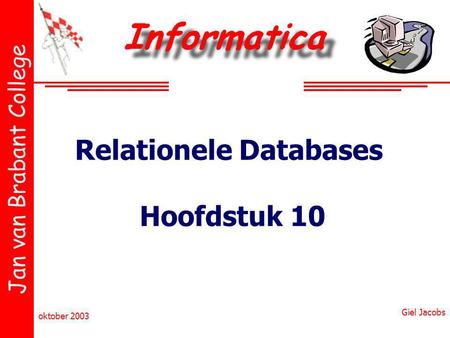 Relationele Databases Hoofdstuk 10