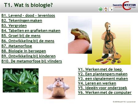 T1. Wat is biologie? B1. Levend – dood - levenloos