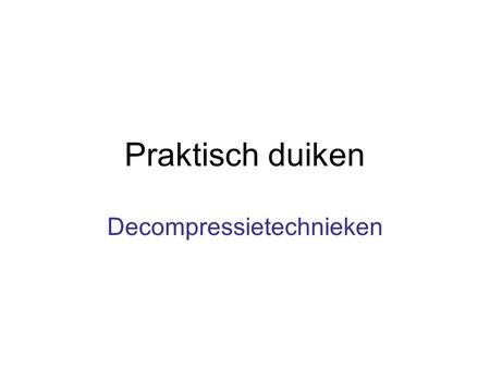 Decompressietechnieken