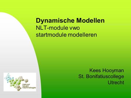 Dynamische Modellen NLT-module vwo startmodule modelleren
