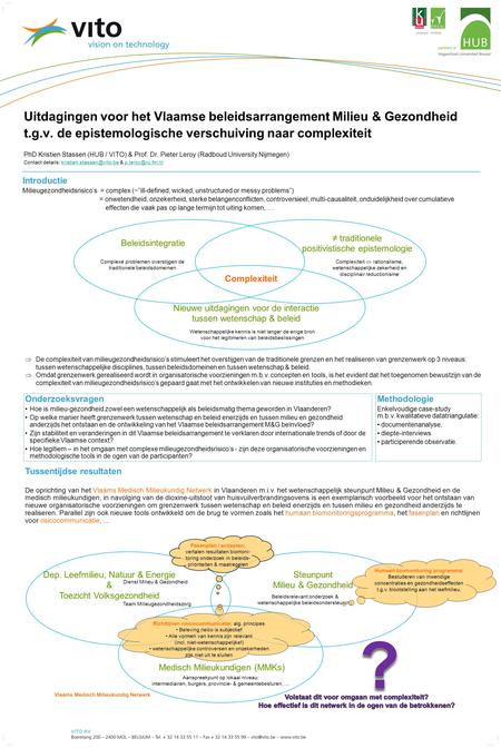 Uitdagingen voor het Vlaamse beleidsarrangement Milieu & Gezondheid t.g.v. de epistemologische verschuiving naar complexiteit PhD Kristien Stassen (HUB.