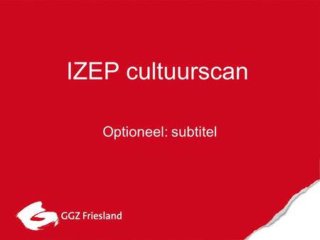 IZEP cultuurscan Optioneel: subtitel.