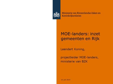 MOE-landers: inzet gemeenten en Rijk