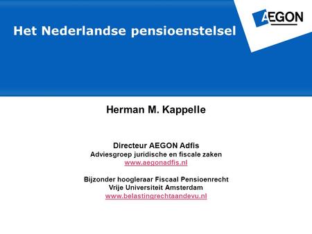 Het Nederlandse pensioenstelsel