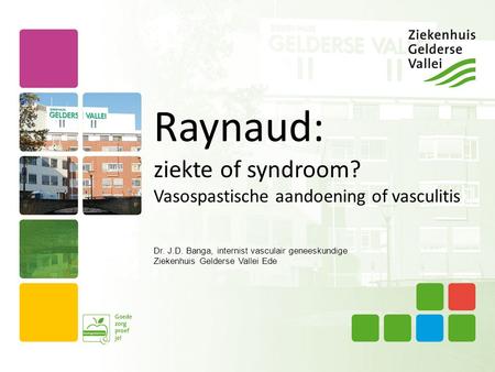 Raynaud: ziekte of syndroom? Vasospastische aandoening of vasculitis