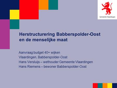 Herstructurering Babberspolder-Oost en de menselijke maat