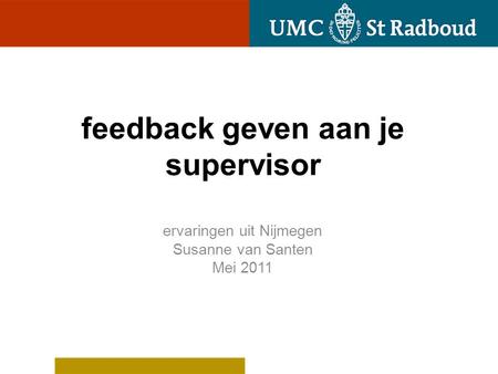 feedback geven aan je supervisor