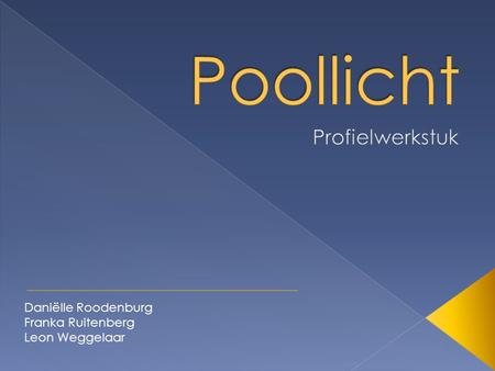 Poollicht Profielwerkstuk Daniëlle Roodenburg Franka Ruitenberg