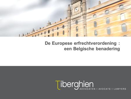De Europese erfrechtverordening : een Belgische benadering