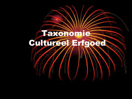 Taxonomie Cultureel Erfgoed
