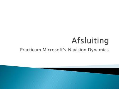 Practicum Microsoft’s Navision Dynamics
