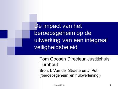 Tom Goosen Directeur Justitiehuis Turnhout