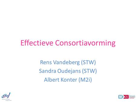 Effectieve Consortiavorming