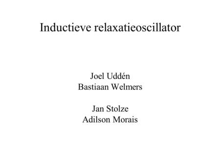Inductieve relaxatieoscillator