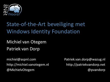 State-of-the-Art beveiliging met Windows Identity Foundation