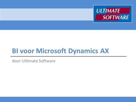 BI voor Microsoft Dynamics AX