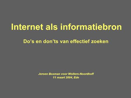 Internet als informatiebron
