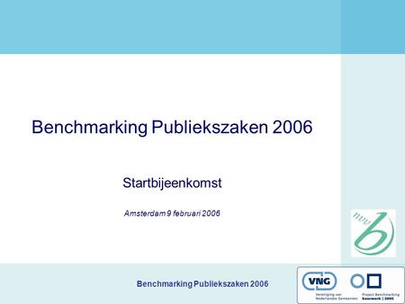 Benchmarking Publiekszaken 2006