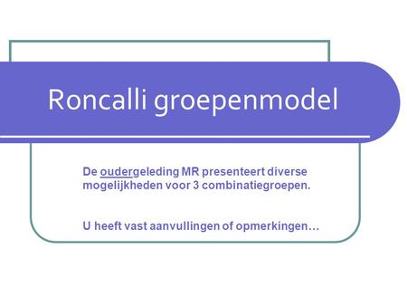 Roncalli groepenmodel