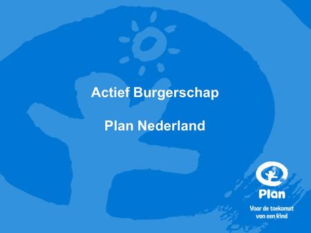 Actief Burgerschap Plan Nederland.