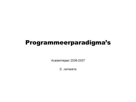 Programmeerparadigma’s