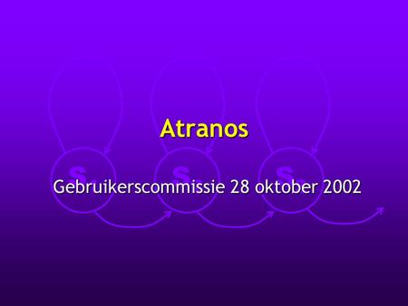 S1S1 S2S2 S3S3 Atranos Gebruikerscommissie 28 oktober 2002.