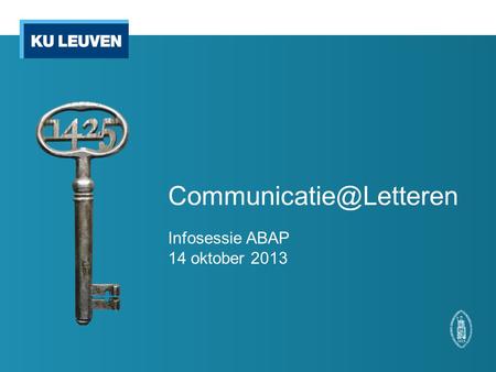 Infosessie ABAP 14 oktober 2013.