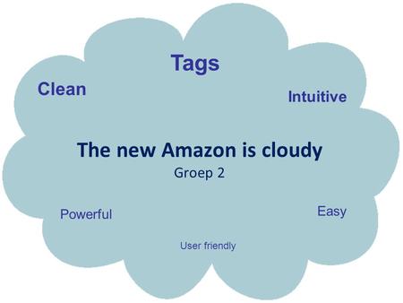 The new Amazon is cloudy Groep 2 Easy Intuitive Clean Powerful Tags User friendly.