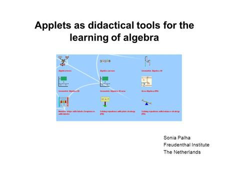 Applets as didactical tools for the learning of algebra
