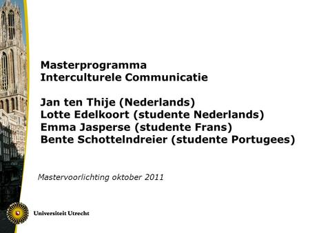 Mastervoorlichting oktober 2011