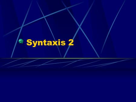 Syntaxis 2.