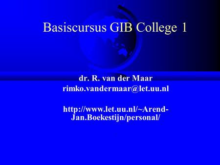 Basiscursus GIB College 1