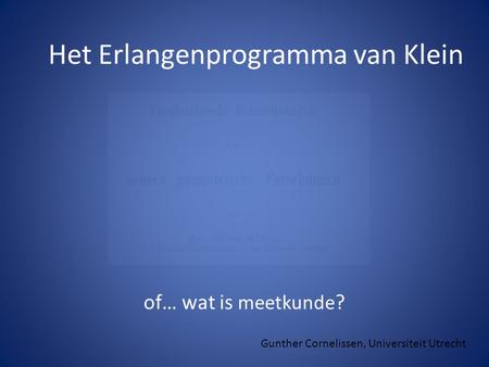 Het Erlangenprogramma van Klein