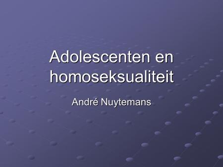 Adolescenten en homoseksualiteit