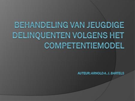 Oorsprong Het competentiemodel ontstond in het Pedagogisch Instituut Amsterdam /Duivendrecht. Oorspronkelijk werd het gebruikt voor delinquente jongeren,