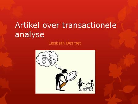 Artikel over transactionele analyse