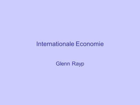 Internationale Economie