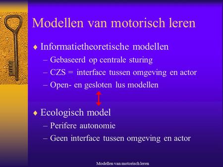 Modellen van motorisch leren
