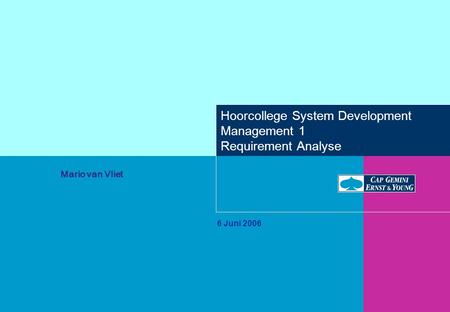 Hoorcollege System Development Management 1 Requirement Analyse