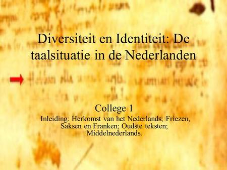 Diversiteit en Identiteit: De taalsituatie in de Nederlanden