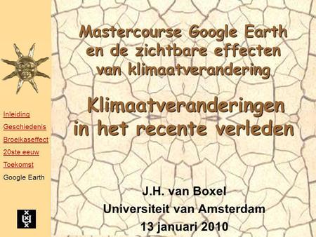 Mastercourse Google Earth & klimaatverandering