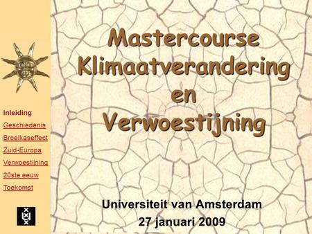 Mastercourse Klimaatverandering en Verwoestijning
